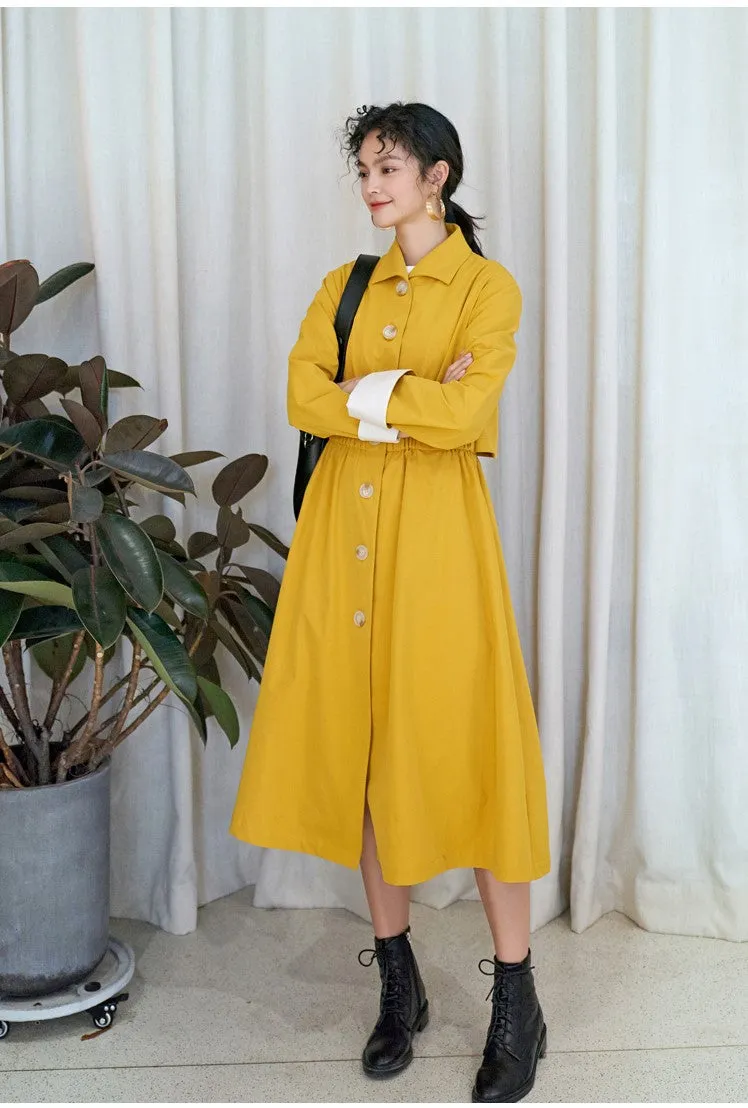 8GIRLS DESIGN BUTTON THROUGH A LINE TRENCH COAT DRESS