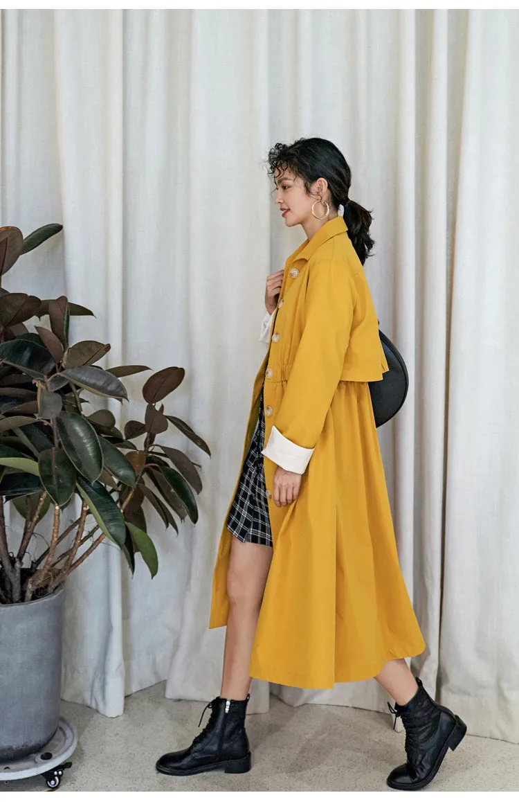 8GIRLS DESIGN BUTTON THROUGH A LINE TRENCH COAT DRESS