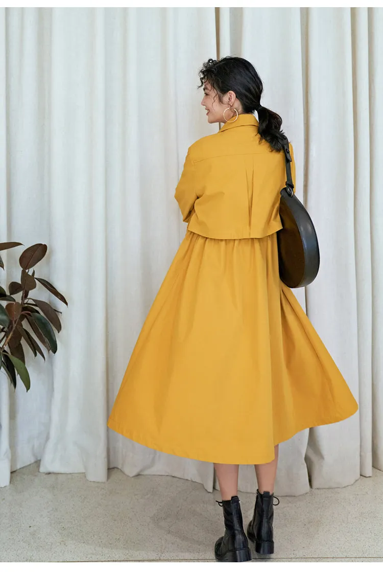 8GIRLS DESIGN BUTTON THROUGH A LINE TRENCH COAT DRESS
