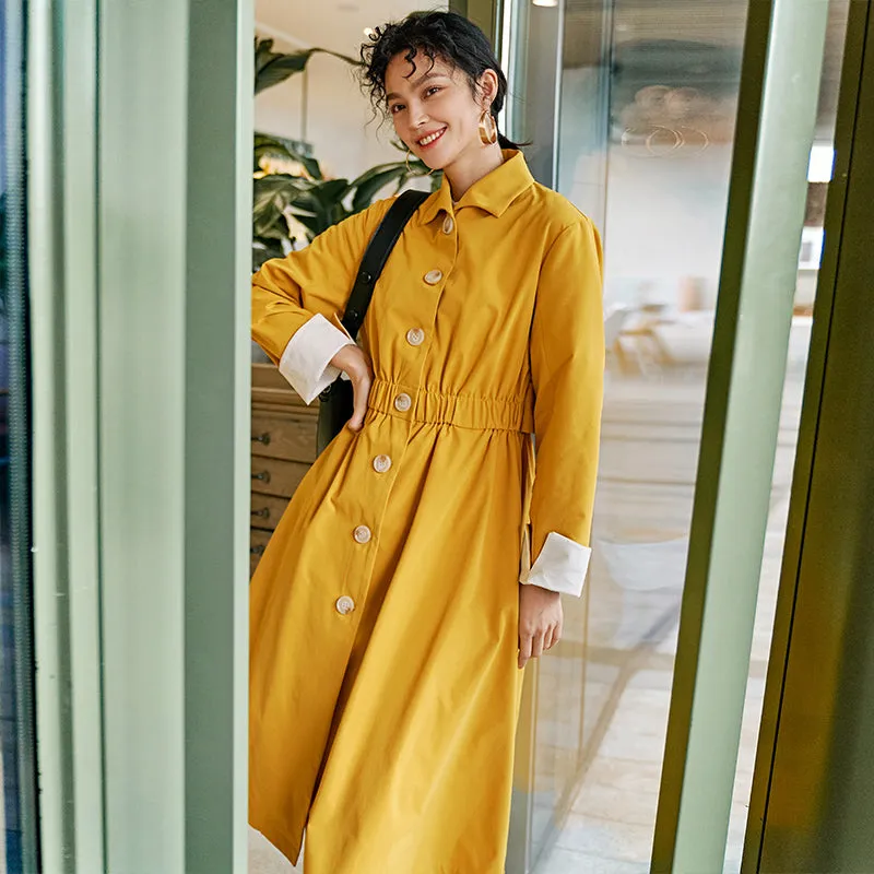 8GIRLS DESIGN BUTTON THROUGH A LINE TRENCH COAT DRESS