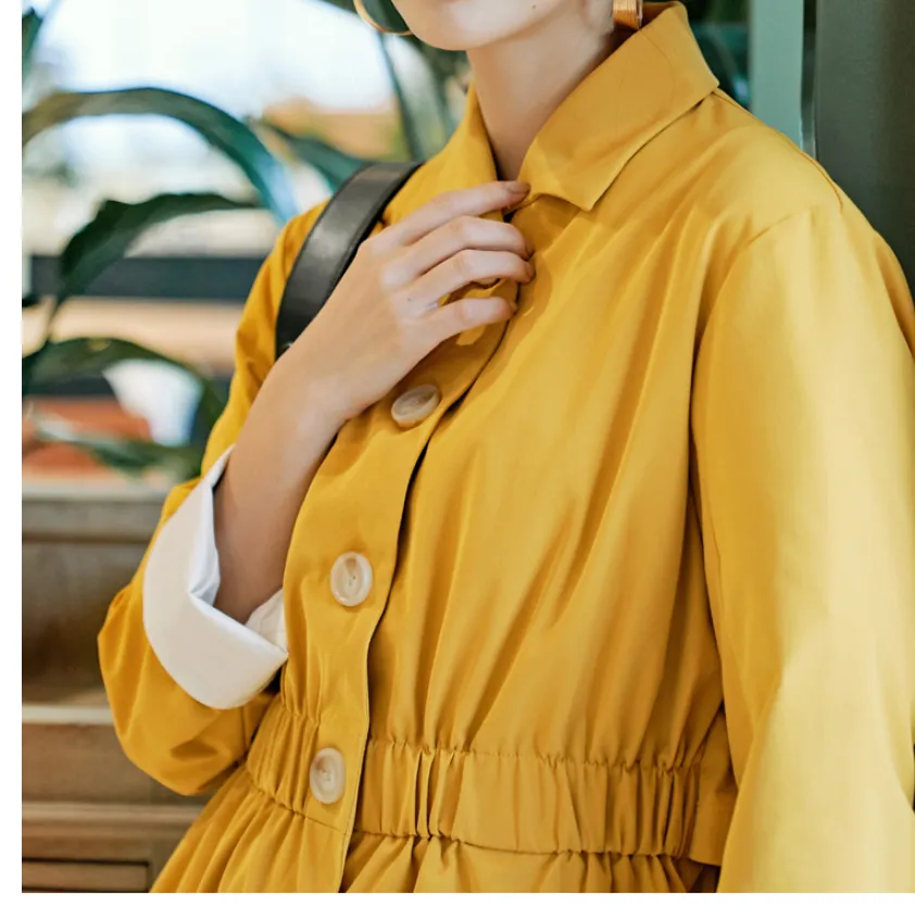 8GIRLS DESIGN BUTTON THROUGH A LINE TRENCH COAT DRESS