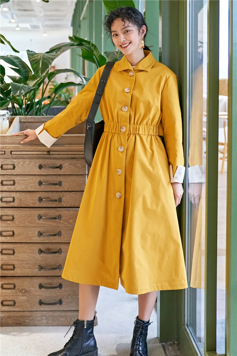 8GIRLS DESIGN BUTTON THROUGH A LINE TRENCH COAT DRESS
