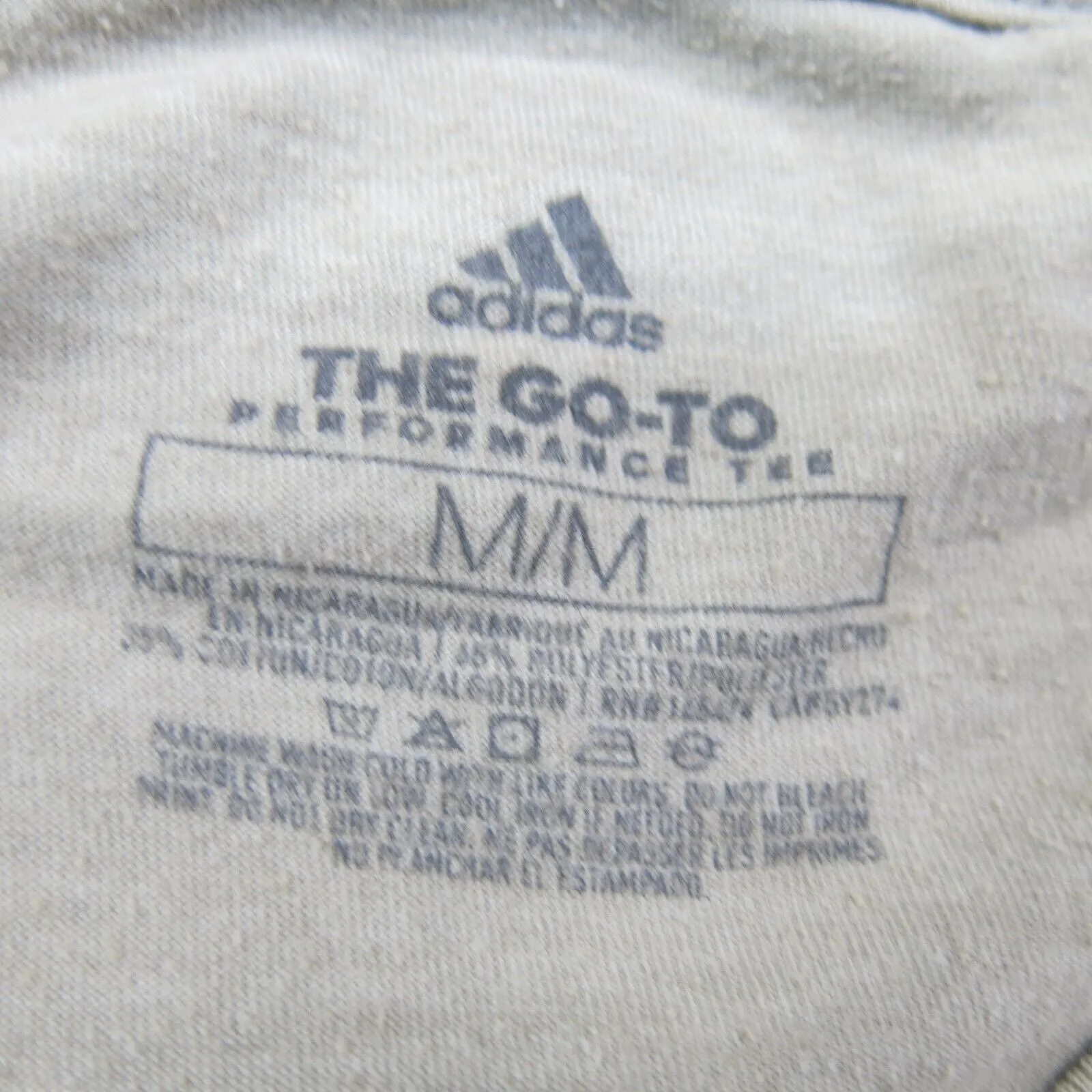 adidas Women T Shirt Light Beige M Short Sleeve The Go To Performance Climalite