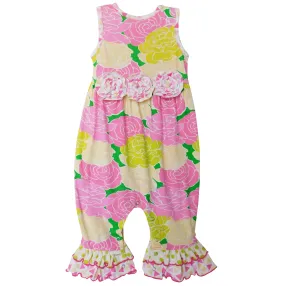 AnnLoren Boutique Spring Floral Baby Girls Ruffle Romper