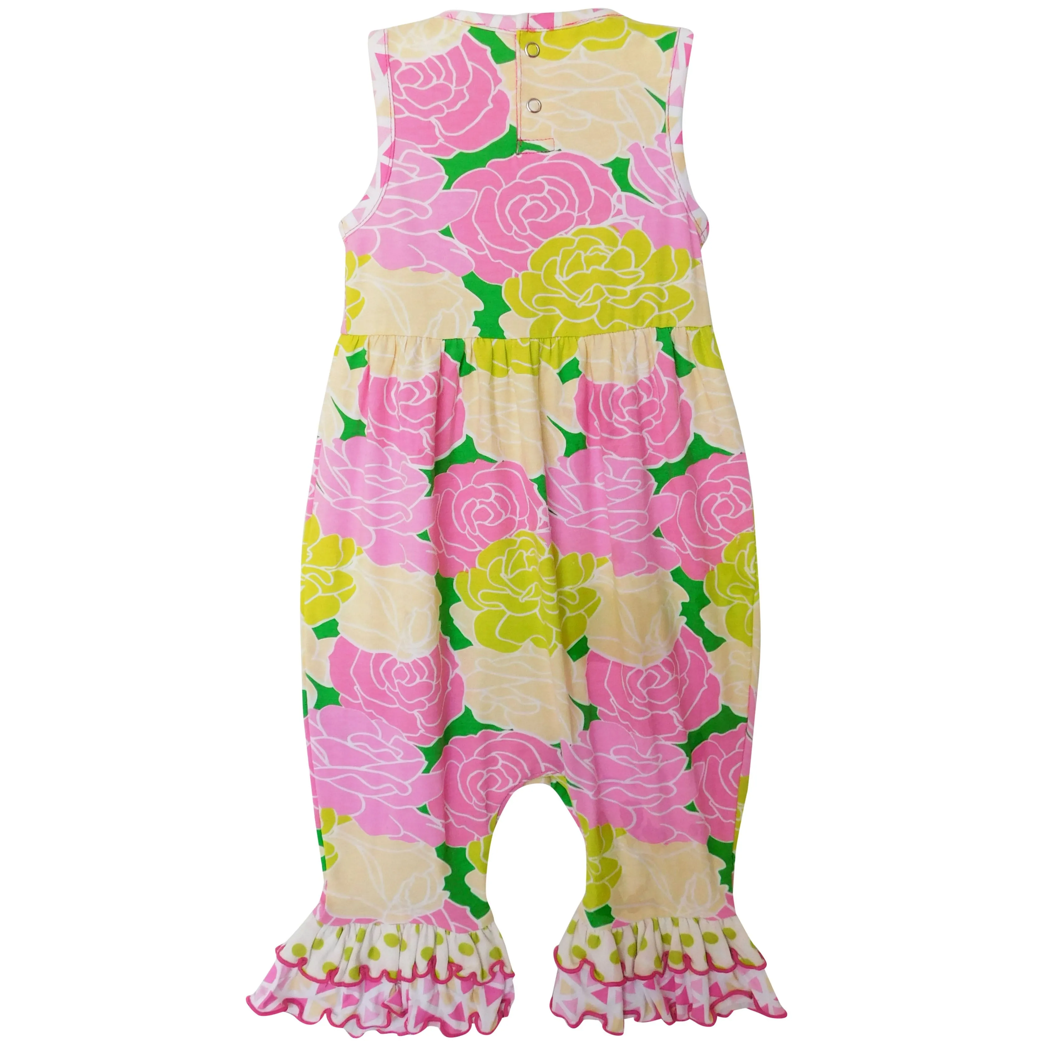 AnnLoren Boutique Spring Floral Baby Girls Ruffle Romper