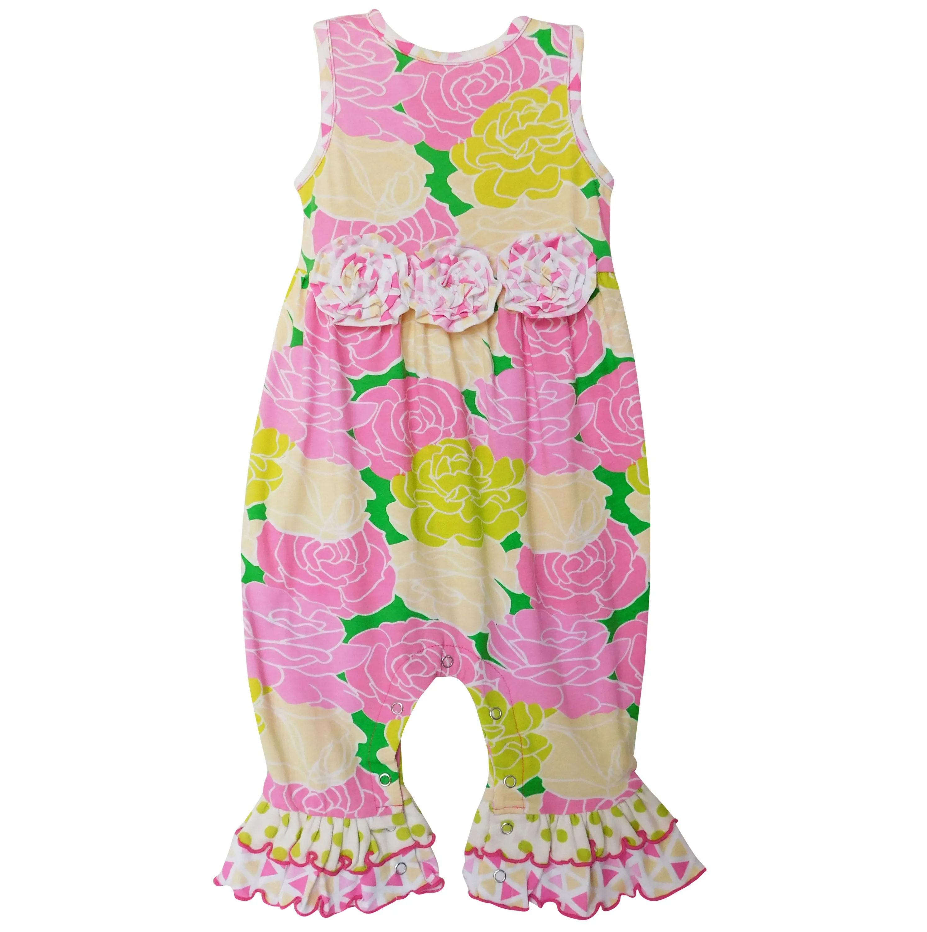 AnnLoren Boutique Spring Floral Baby Girls Ruffle Romper