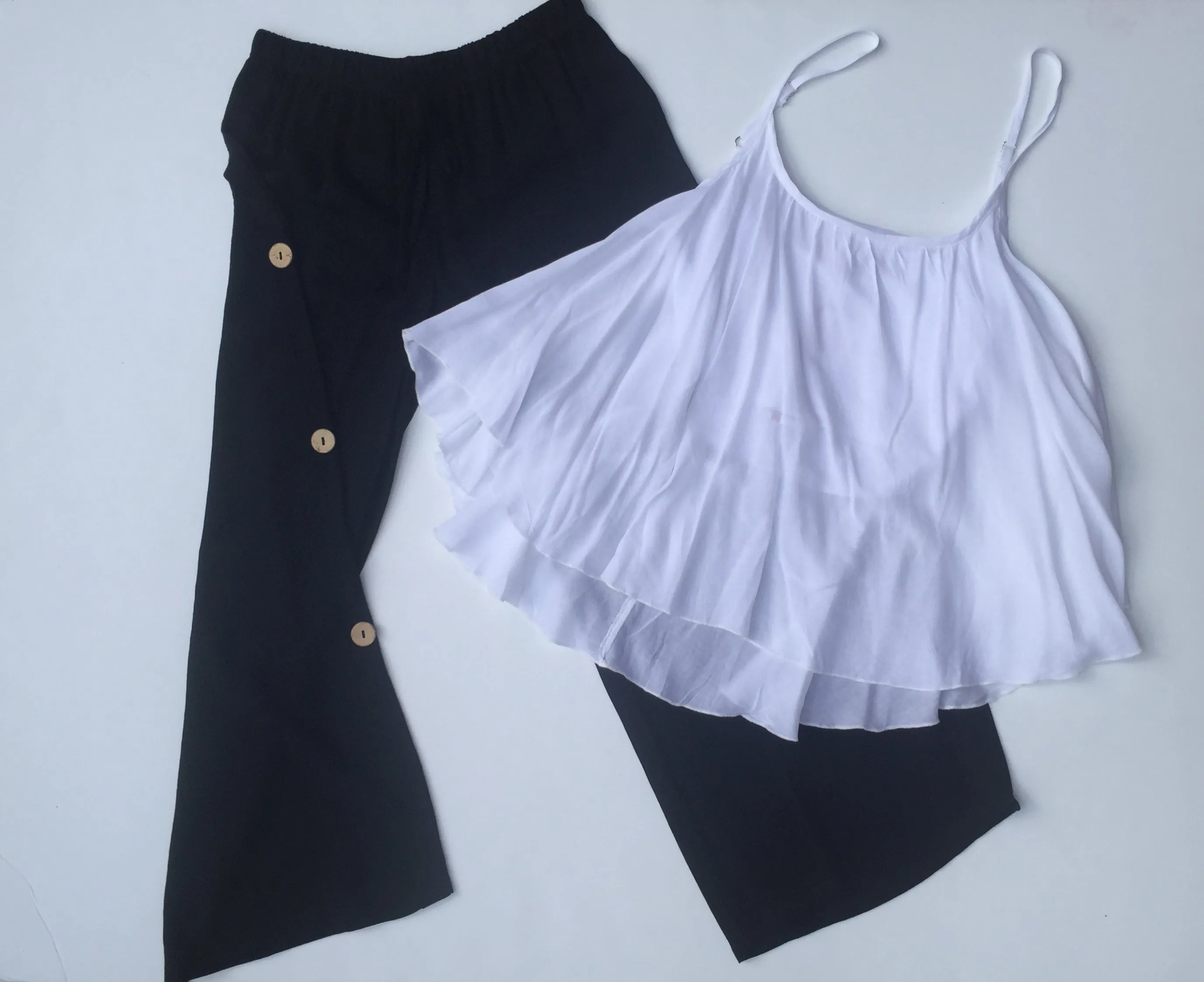 Black Button Side Pant