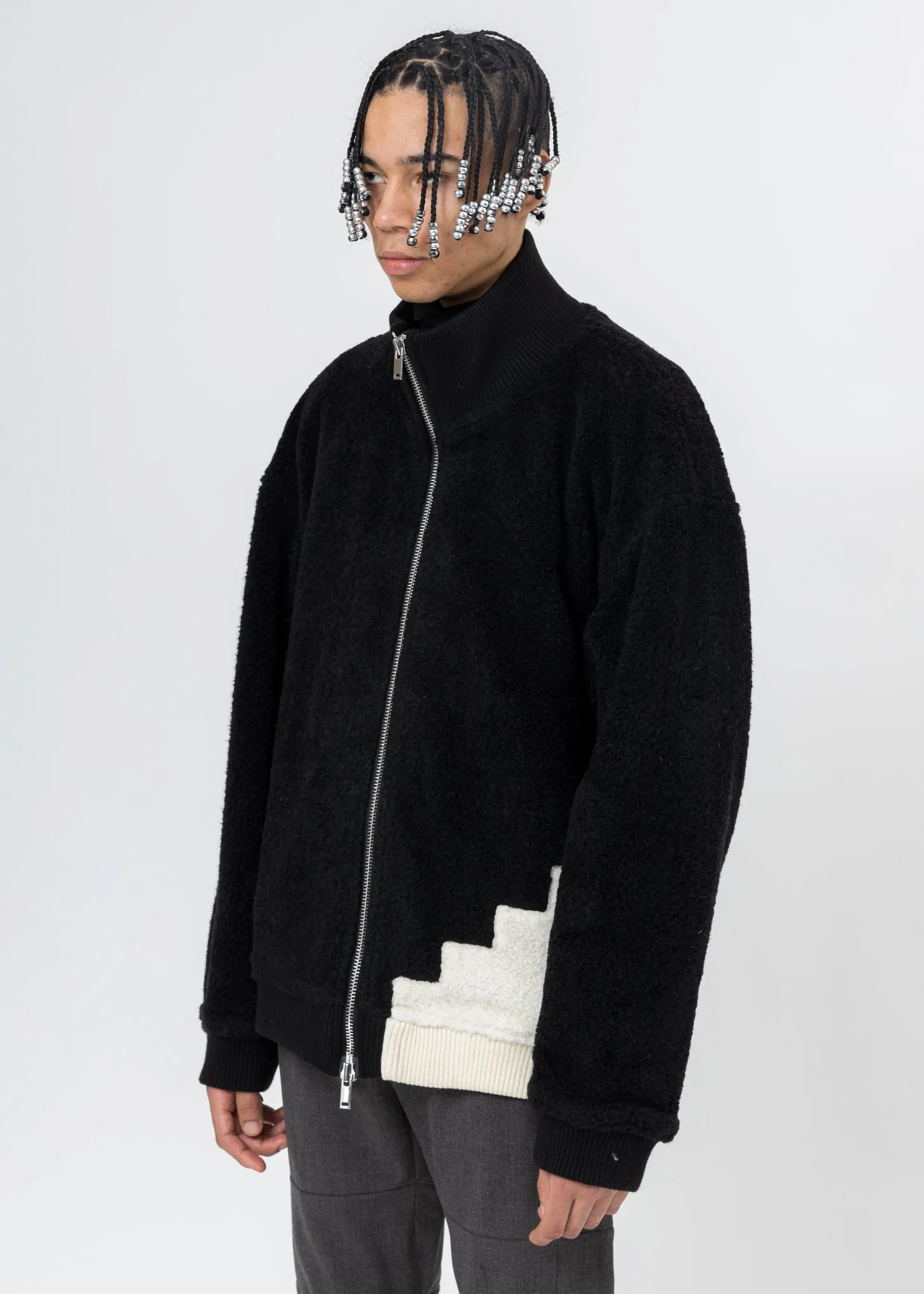 Black Wool Fleece Jacket