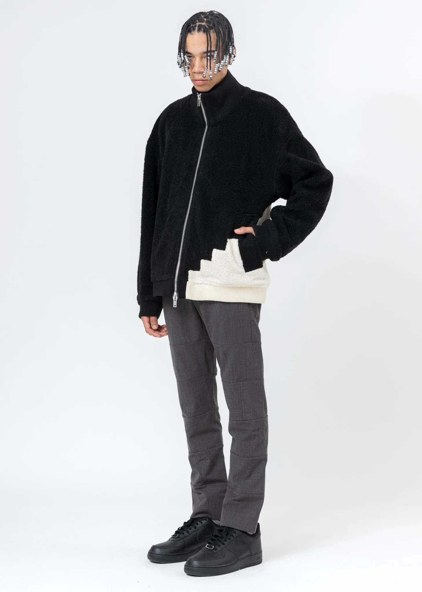 Black Wool Fleece Jacket