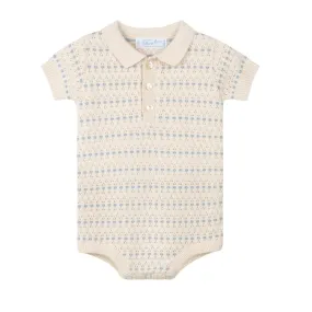 Boys Pointelle Jacquard Knit Romper