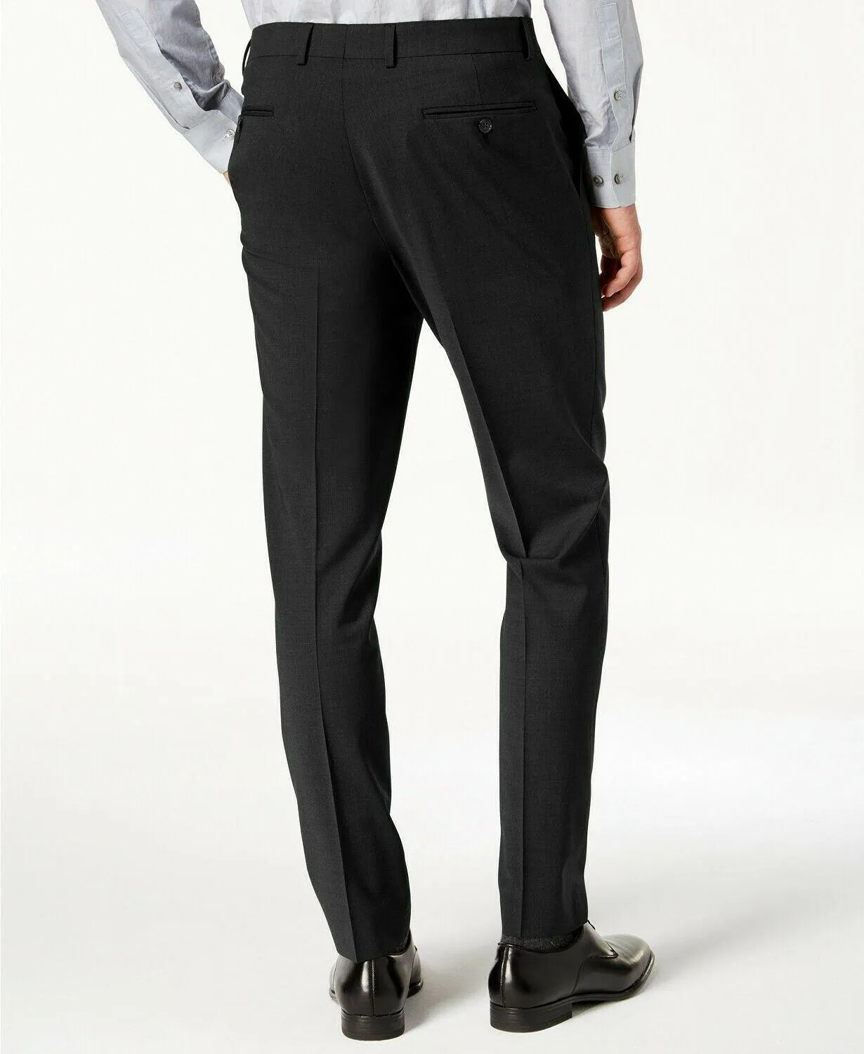 Calvin Klein Mens Skinny fit Dress Pants 32 / 30 Black Solid Stretch