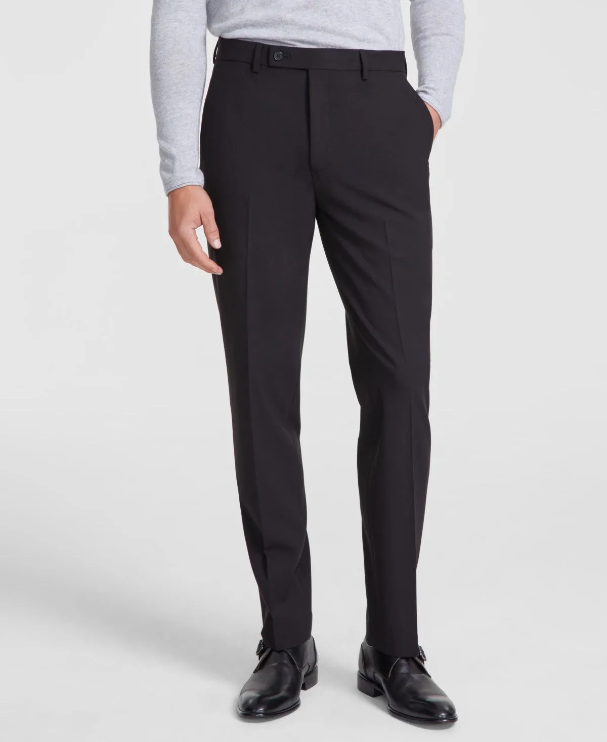 Calvin Klein Mens Slim fit Dress Pants 40 / 32 Black Solid