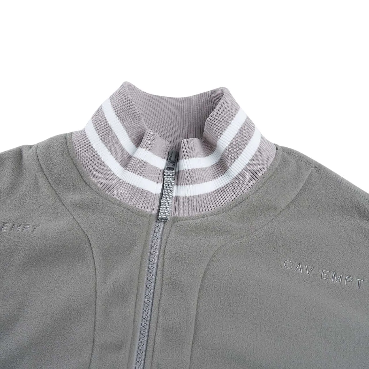 cav empt fleece zip up jacket (beige / white)