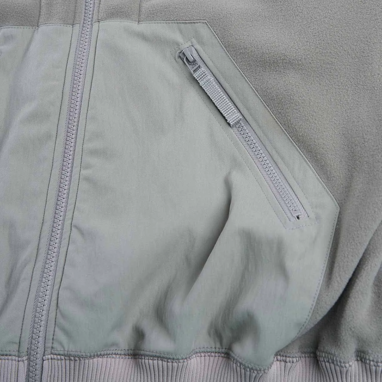 cav empt fleece zip up jacket (beige / white)