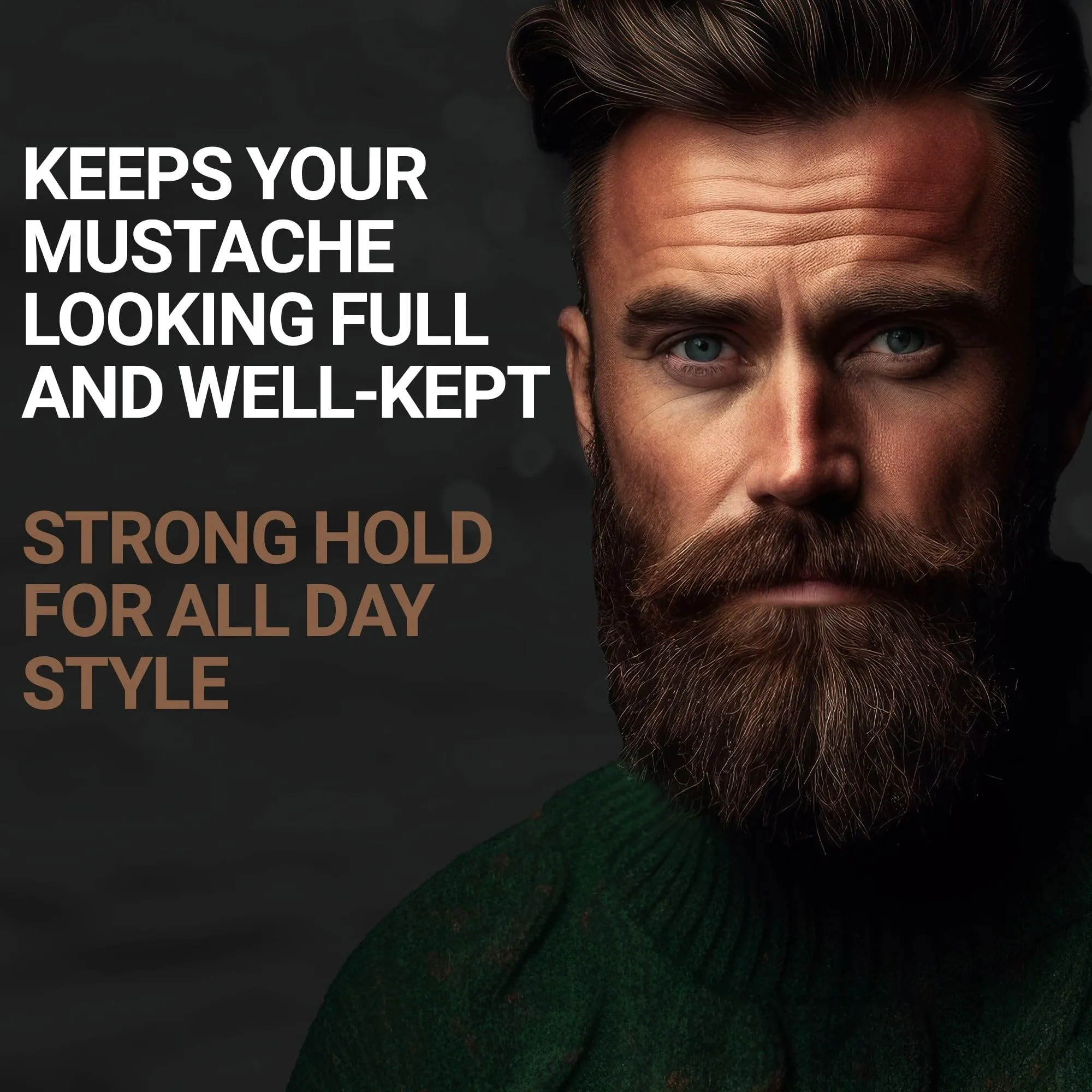 Copper Johns Mustache Wax | Promotes Clean & Well-Kept Mustache | Strong All-Day Hold | Made with Beeswax, Jojoba Oil & Sea Minerals | Nightfall | 1oz