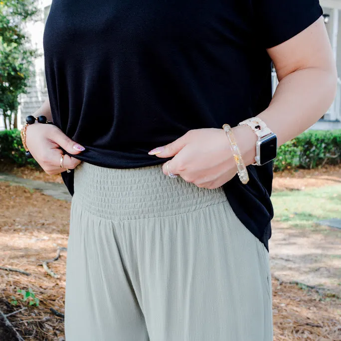 Day on The Greens Crinkle Wide Leg Palazzo Pants