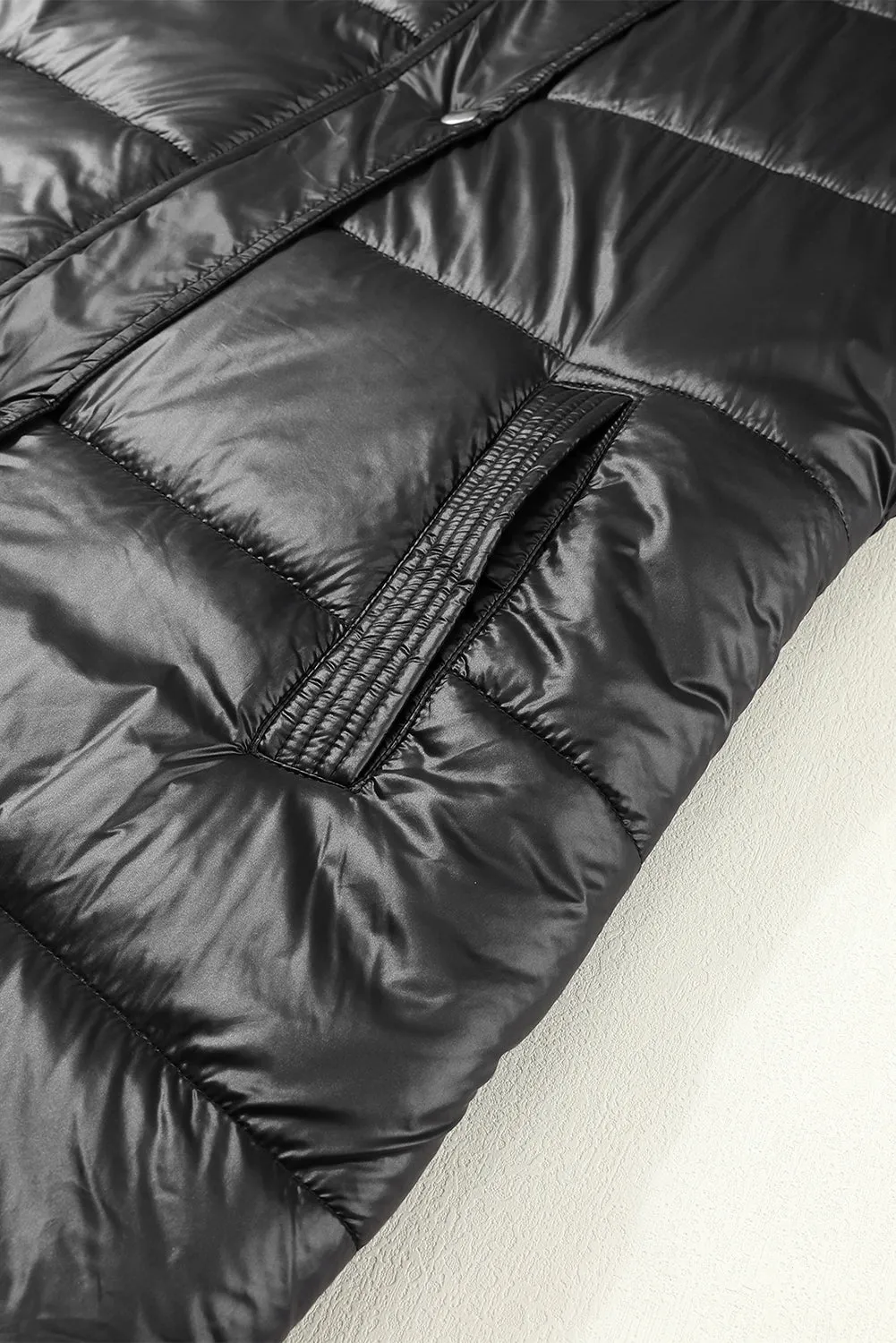 Elaine Hooded Quilted Long Vest Coat