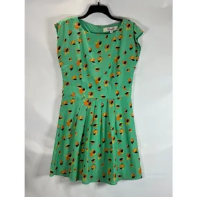 EMMELEE FRANCESCA Women's Green Floral Print Pleated Skirt Mini Dress SZ L