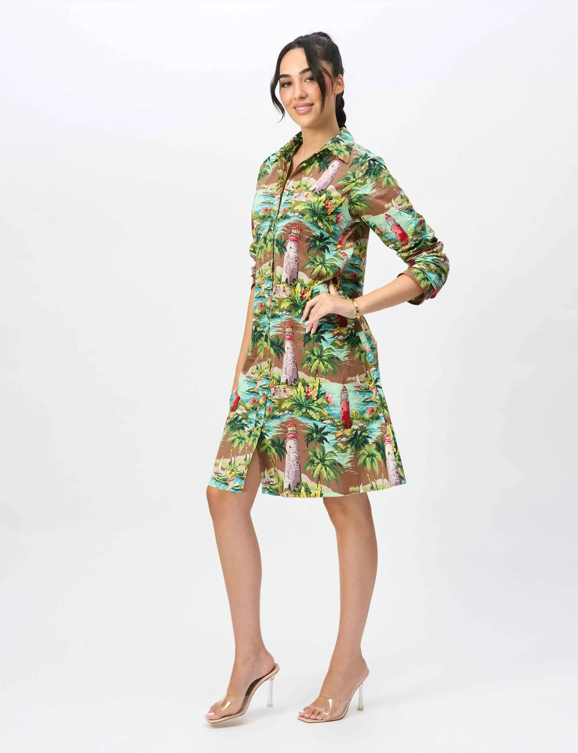 Erica 'Light My Way' 100% Cotton Shirtdress