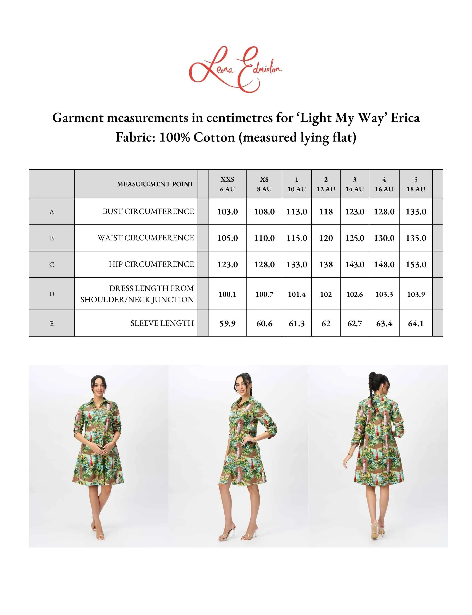 Erica 'Light My Way' 100% Cotton Shirtdress