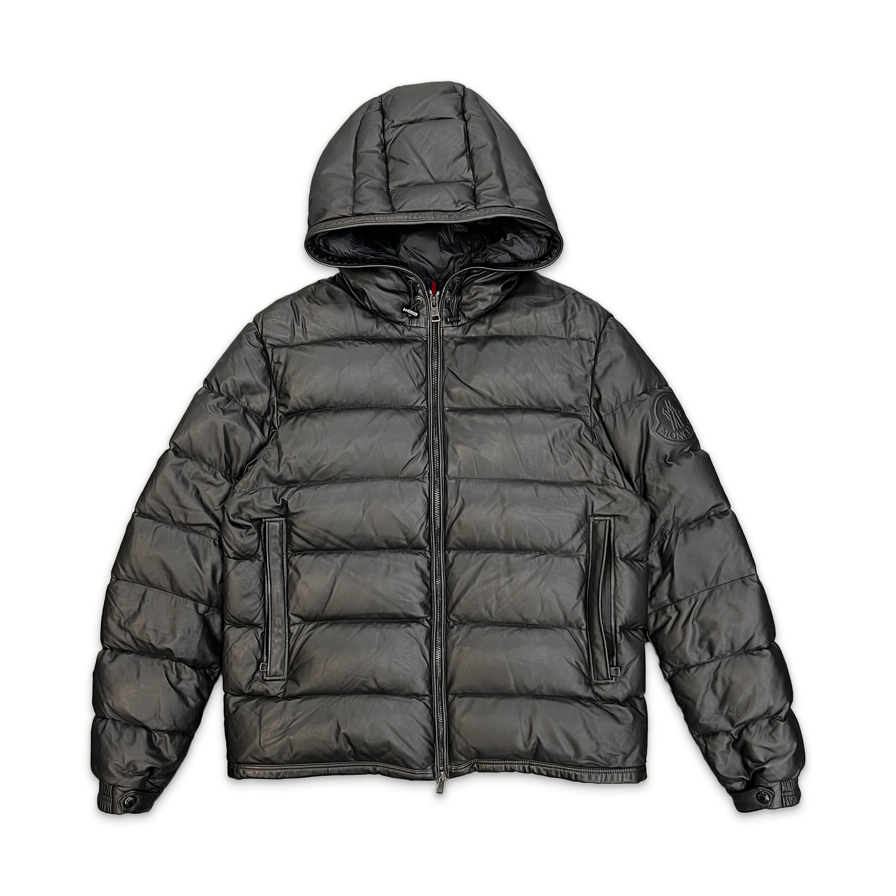 Gebroulaz Lamb Leather Hooded Puffer Jacket "Black"