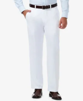 Haggar Mens Classic fit Dress Pants 36 / 34 Bright White Stretch