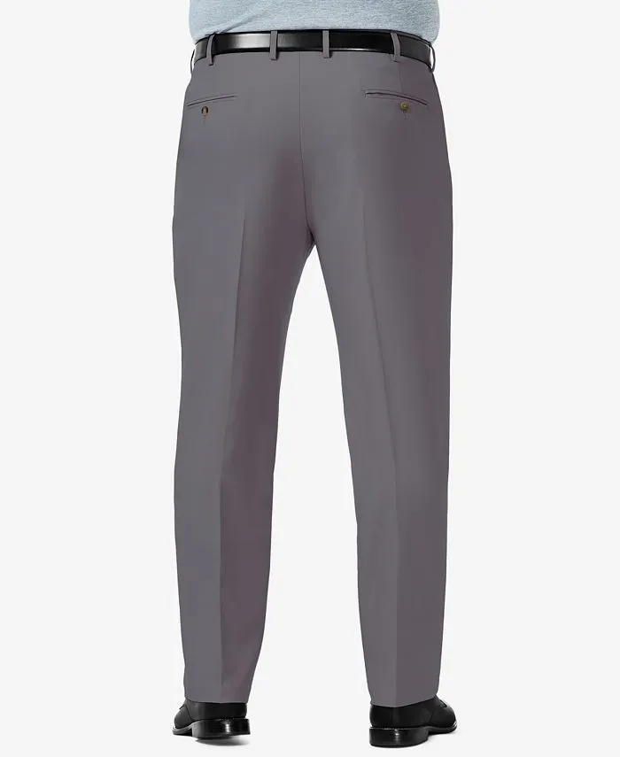 Haggar Mens Classic fit Dress Pants 48 / 30 Grey Solid