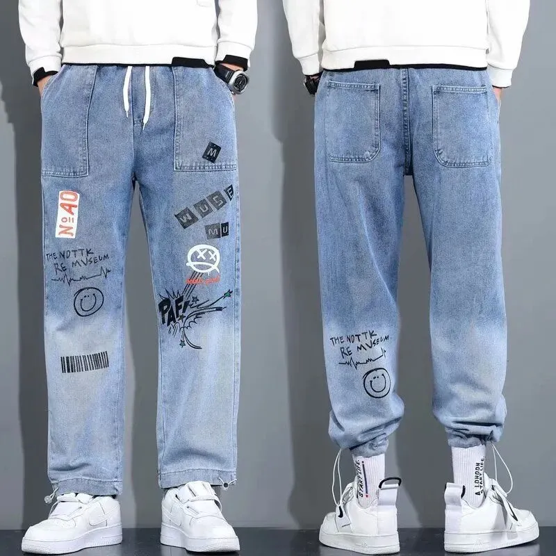 High quality Fashion Men Cargo Pants Hip Hop Trend Jogging Pants Elastic Waist