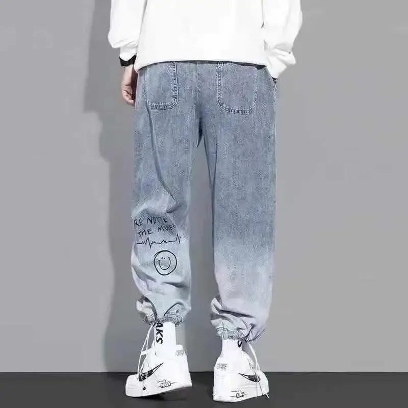 High quality Fashion Men Cargo Pants Hip Hop Trend Jogging Pants Elastic Waist