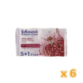 Johnson's Body Care Vita-Rich Brightening Soap - Pomegranate flower (6 X 125 gm)