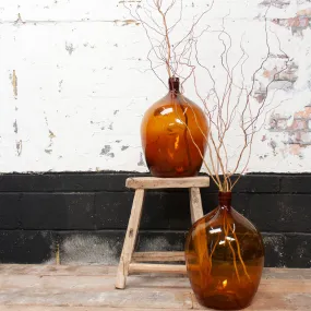 Large Vintage Amber Coloured Demijohn