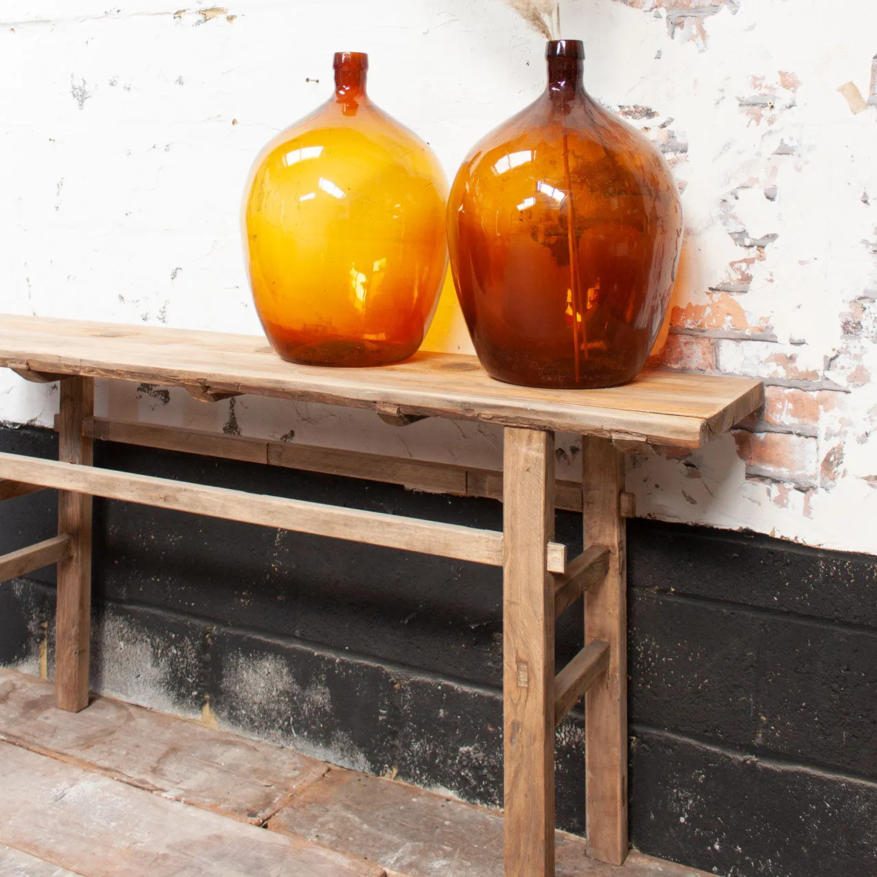 Large Vintage Amber Coloured Demijohn