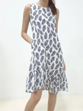 Leafy Hi Low Dress (Non-returnable)