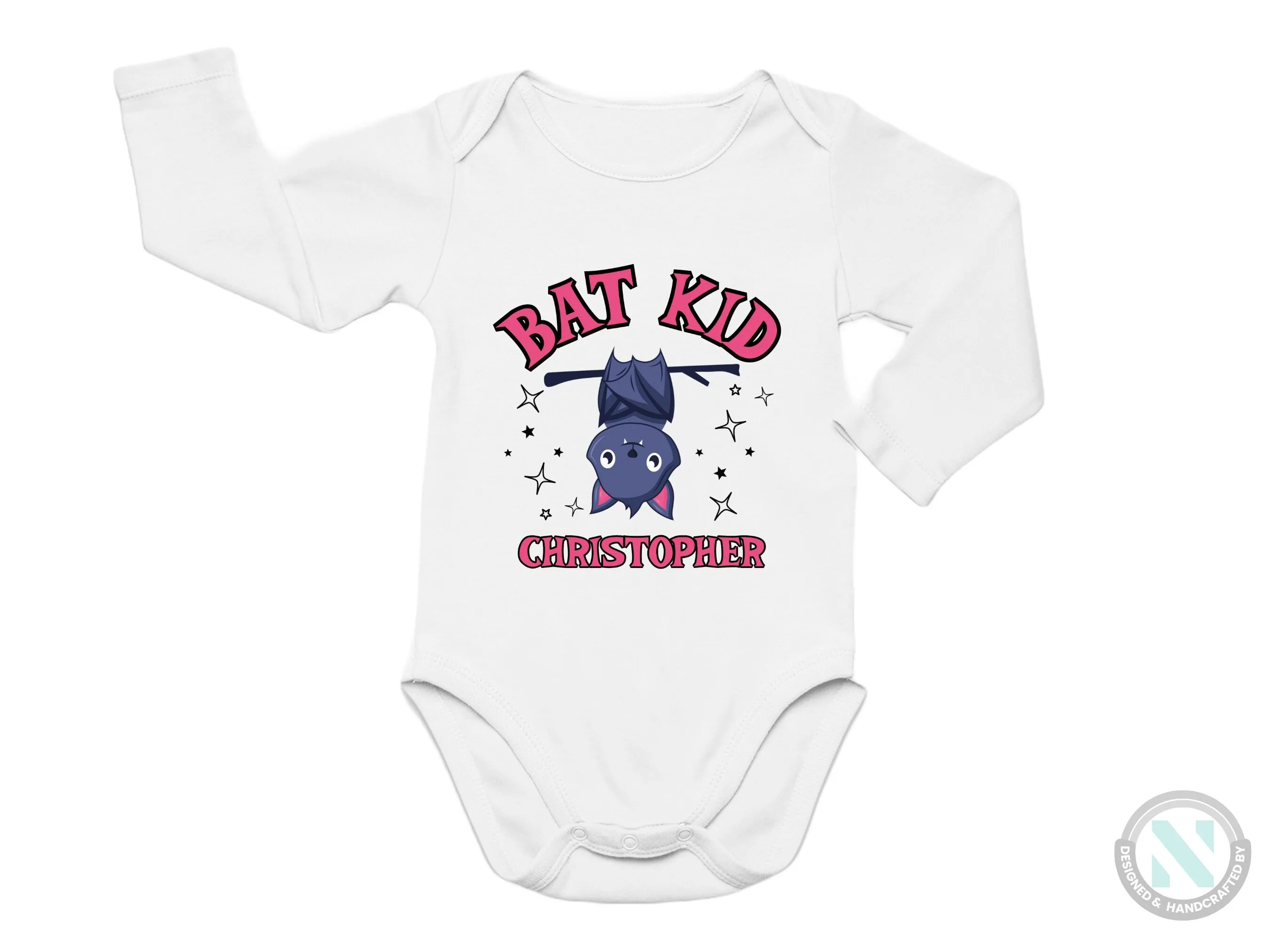 Long Sleeve Custom Name Halloween Baby Grow for Boys Gift