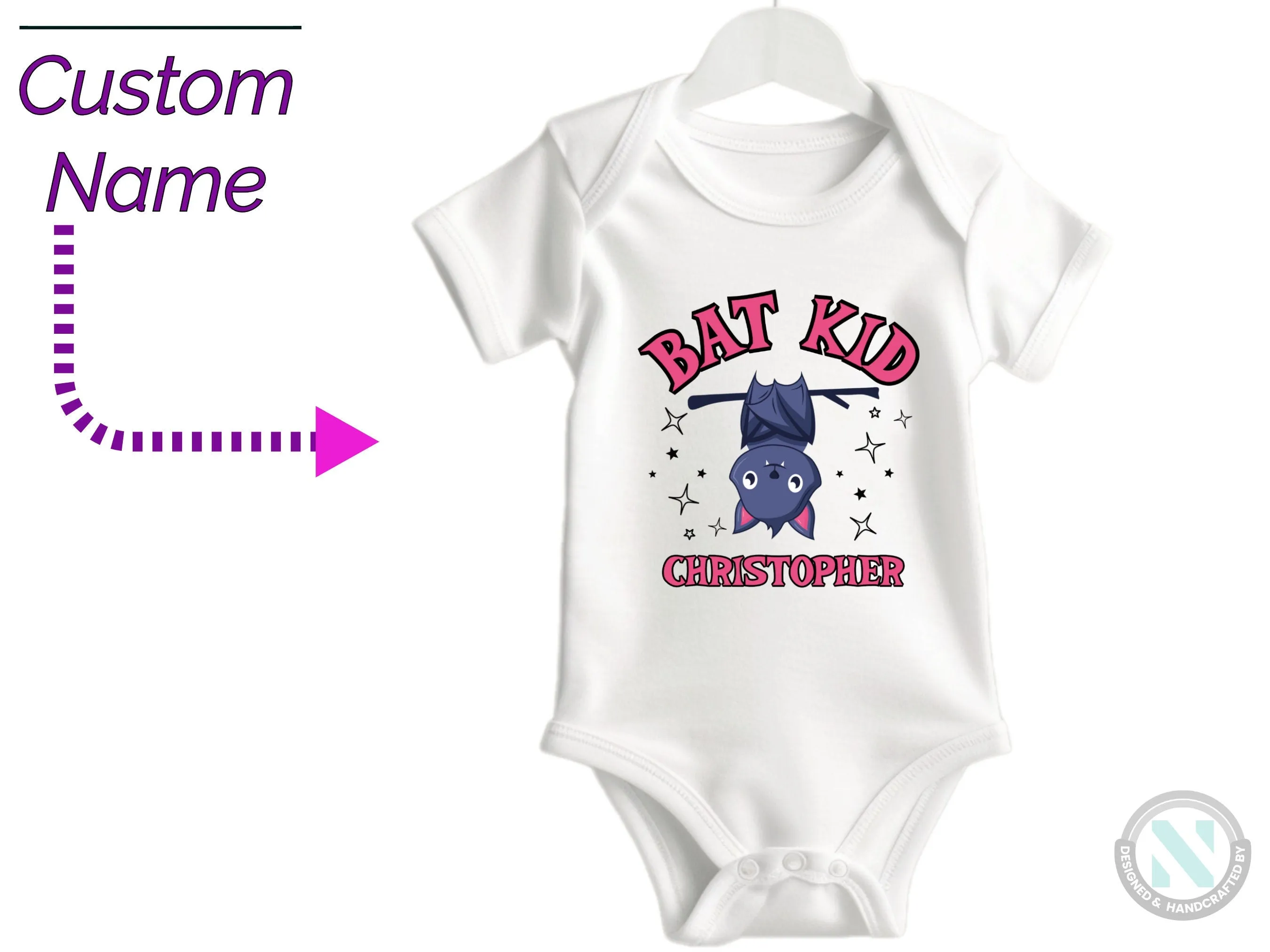 Long Sleeve Custom Name Halloween Baby Grow for Boys Gift