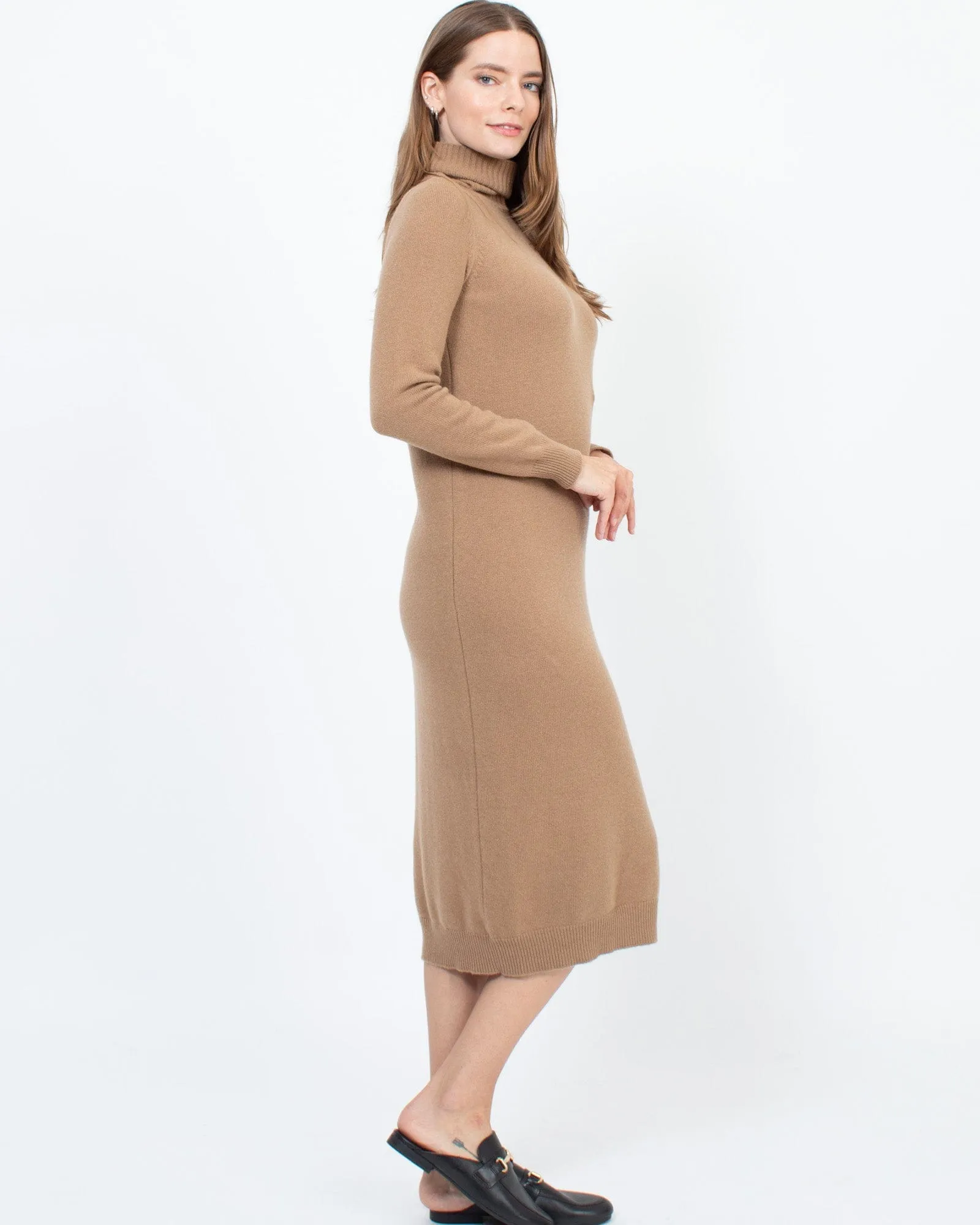 Long Sleeve Turtleneck Midi Sweater Dress