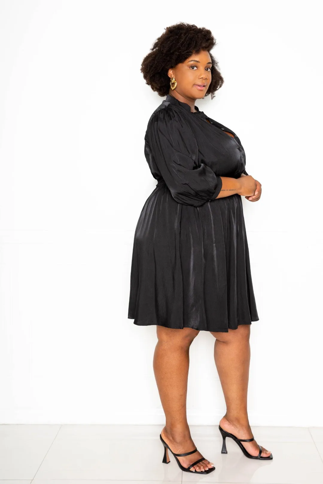 LUX SMOCKING SHIRT DRESS