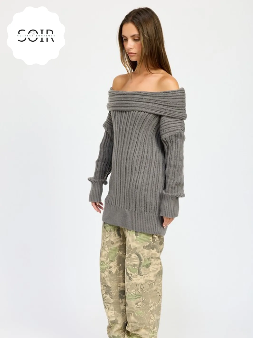 Luxe Drift Off-Shoulder Sweater Dress
