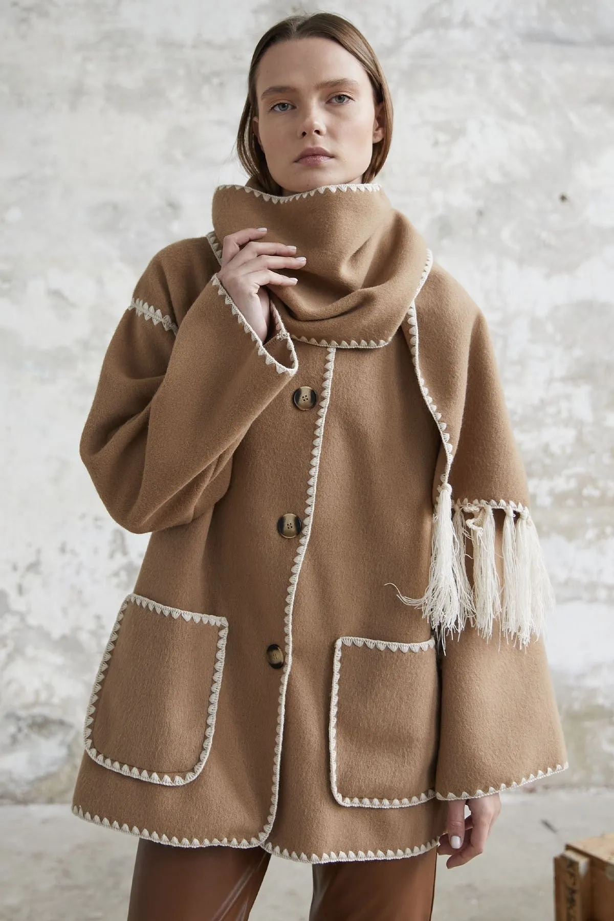 MDS Women Alira Quilted Coat - Camel - La Rinconada