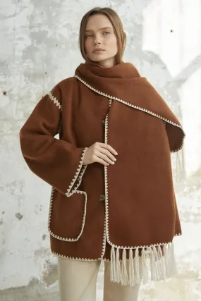 MDS Women Alira Quilted Coat - Tan - Barletta