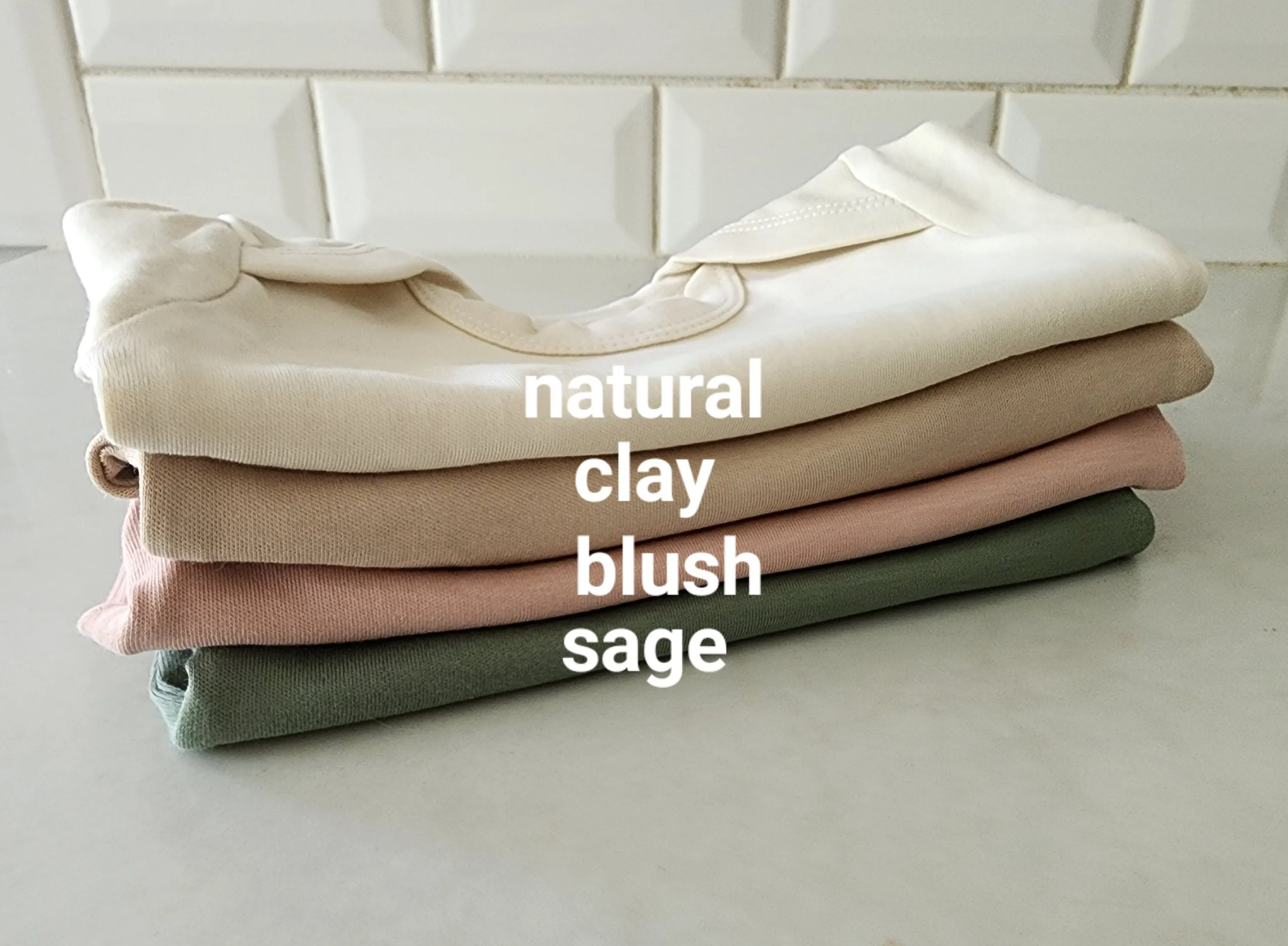 Organic Cotton Neutral Embroidered Bodysuit- Short Sleeves- Colored Organics- Unisex- Custom- Infant