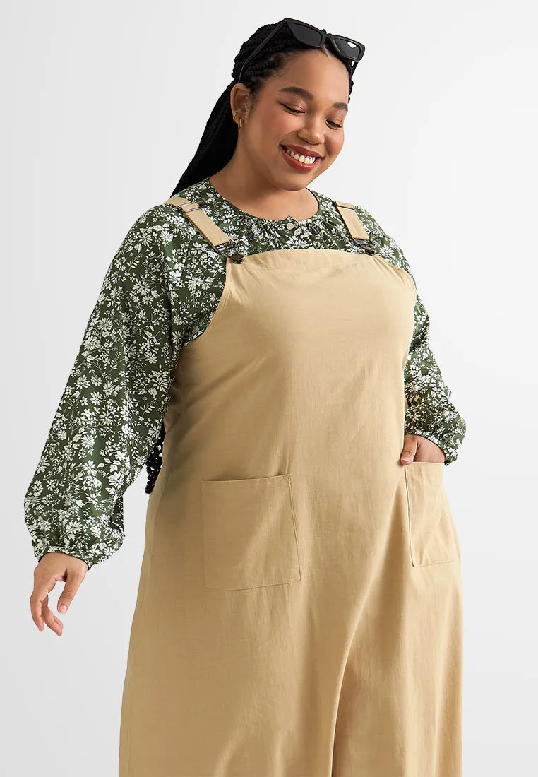 Pandora Adjustable Linen Pinafore Dress