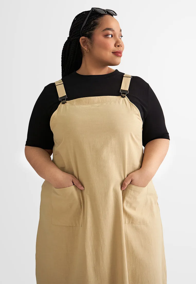 Pandora Adjustable Linen Pinafore Dress