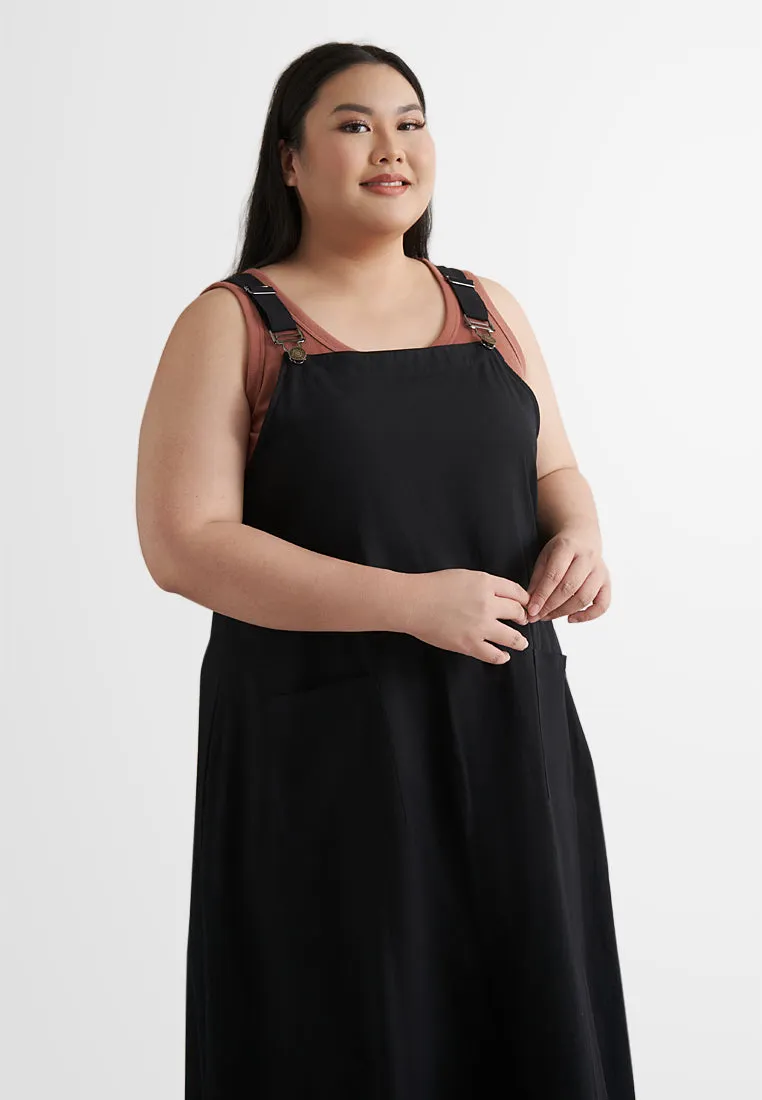 Pandora Adjustable Linen Pinafore Dress