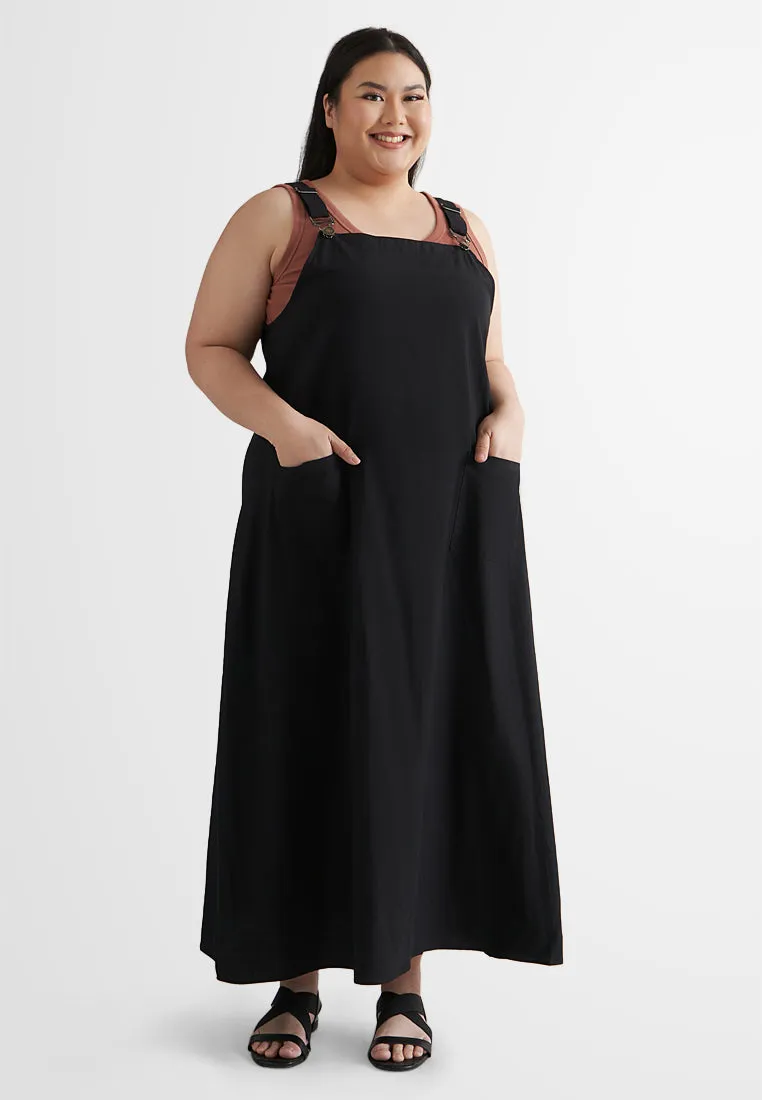 Pandora Adjustable Linen Pinafore Dress