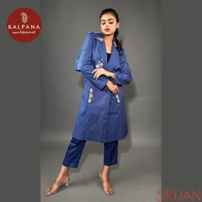 Parsi Gara Trench Coat Linen Blue TOP