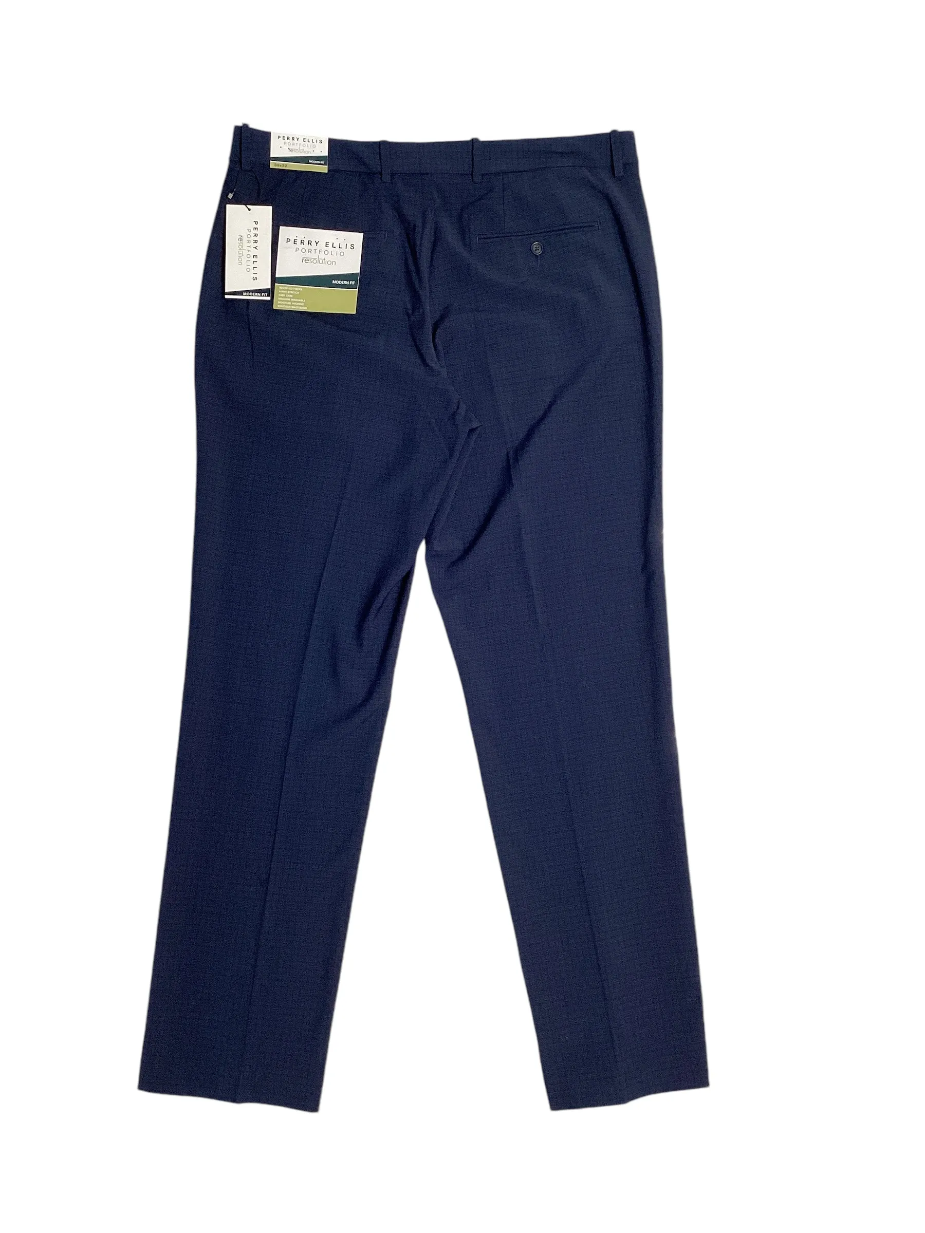 Perry Ellis Portfolio Mens Modern Fit Suit Dress Pants Navy Blue 34 x 29
