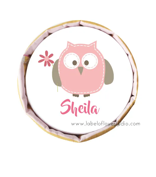 Pink Owl Personalized Diaper Cake