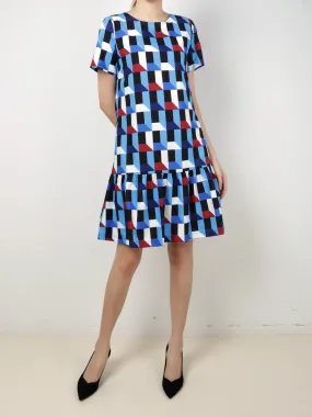 Pixels Gathered Hem Dress