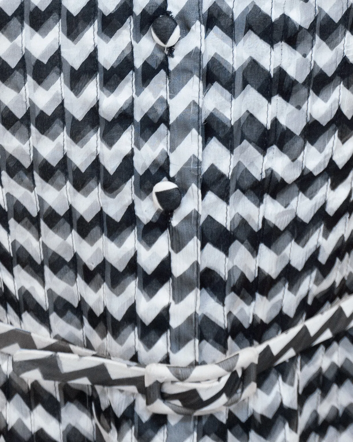 Pleated Chiffon Chevron Maxi Dress
